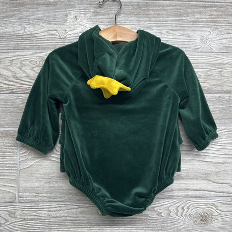 LS Velour Romper W/ Hood 6-12M