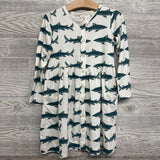 NEW LS Button Up Bamboo Dress Sharks 4T
