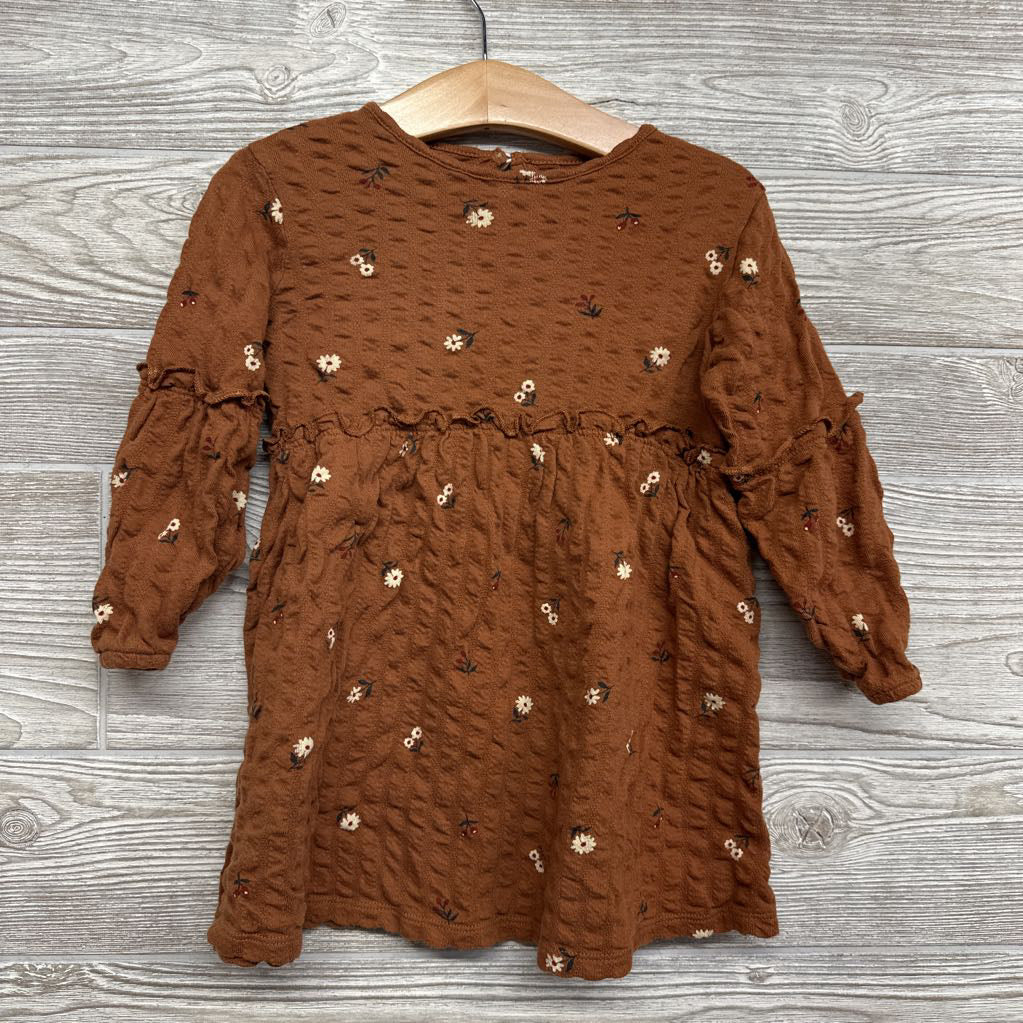LS Textured Dress Flowers Ruffle 24M