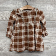 LS Textured Dress Plaid Gingerbread 2T