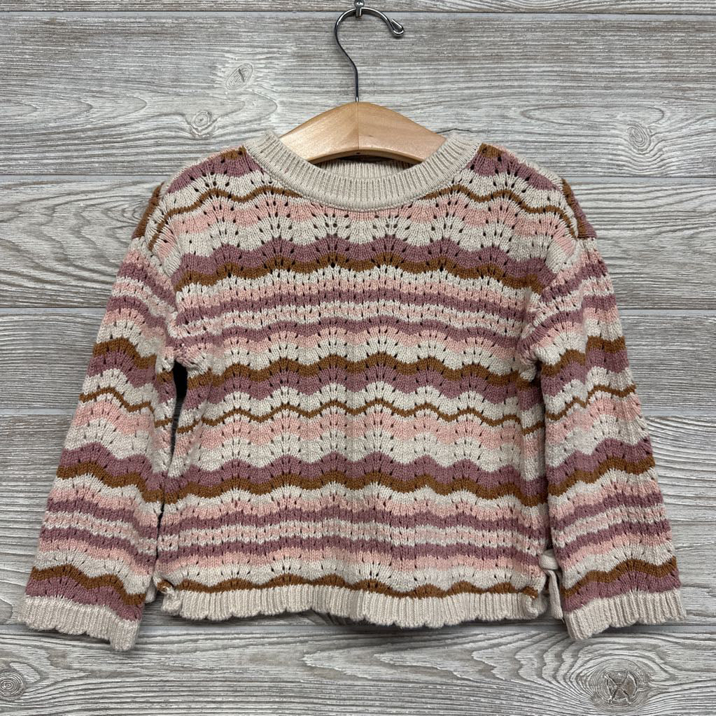 Knit Sweater Scallop Trim Stripes 3T