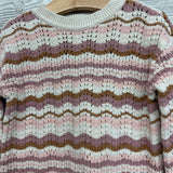 Knit Sweater Scallop Trim Stripes 3T