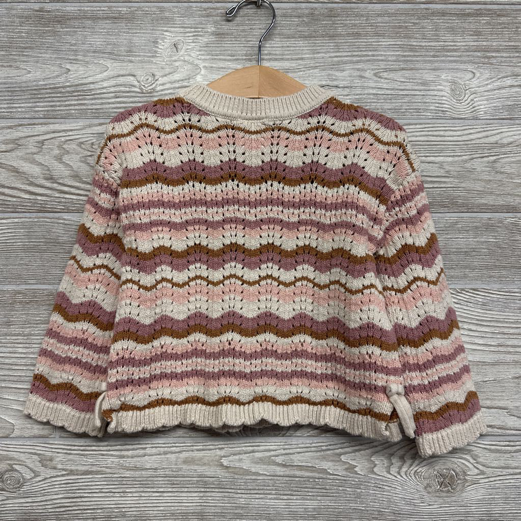 Knit Sweater Scallop Trim Stripes 3T