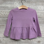 LS Waffle Knit Peplum Shirt 2T