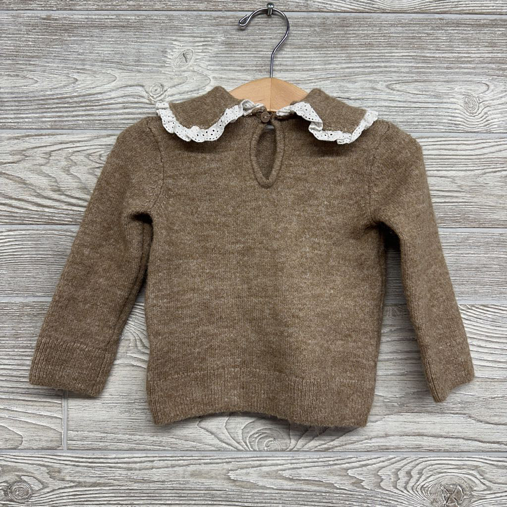 Eyelet Trim Collared Sweater 12M