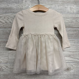 LS Ribbed Tutu Dress Shimmer 12M