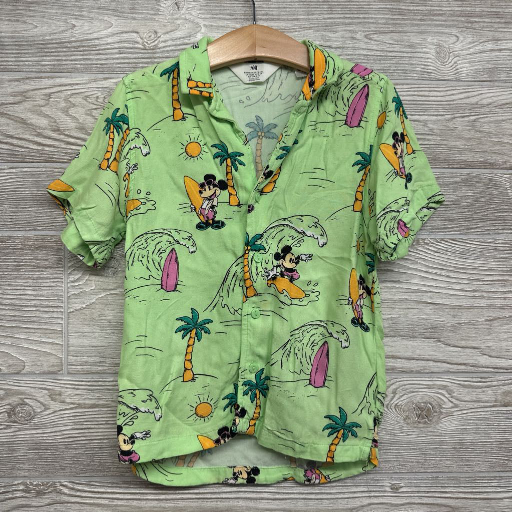 Button Up Shirt Mickey Mouse Surfing 5T