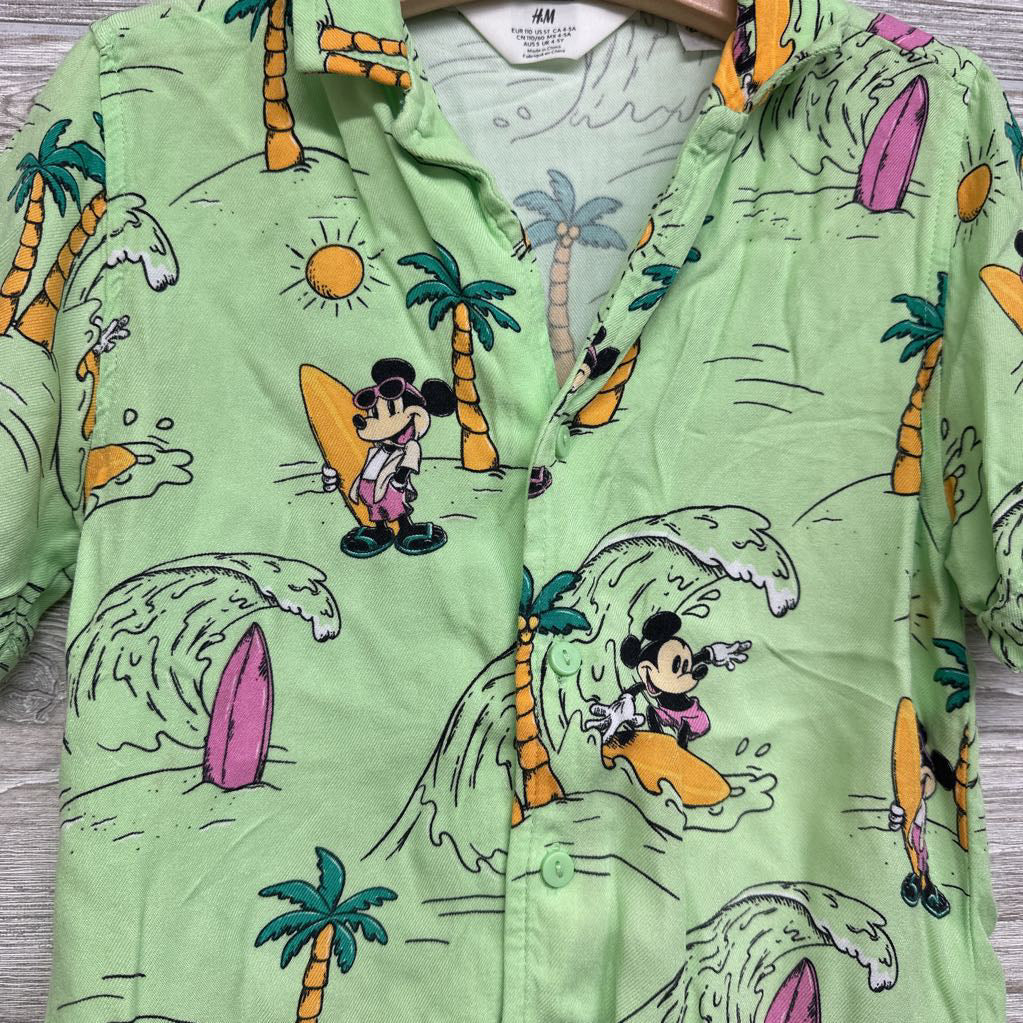 Button Up Shirt Mickey Mouse Surfing 5T