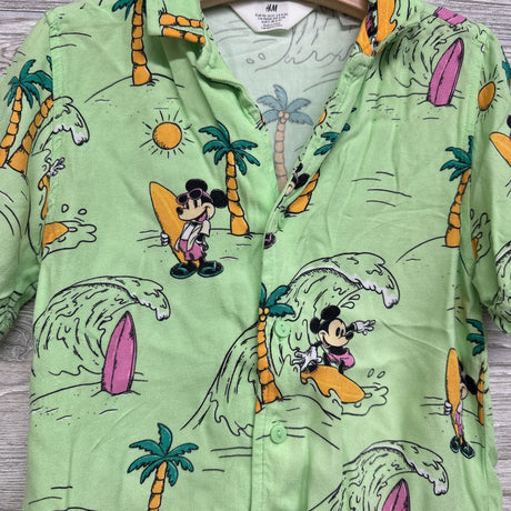 Button Up Shirt Mickey Mouse Surfing 5T