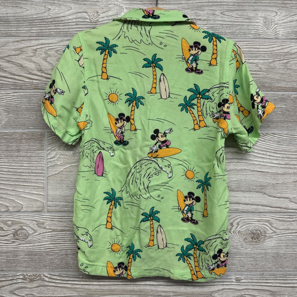 Button Up Shirt Mickey Mouse Surfing 5T