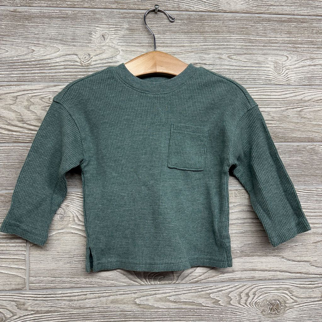 Pocket Waffle Knit LS Shirt 12M
