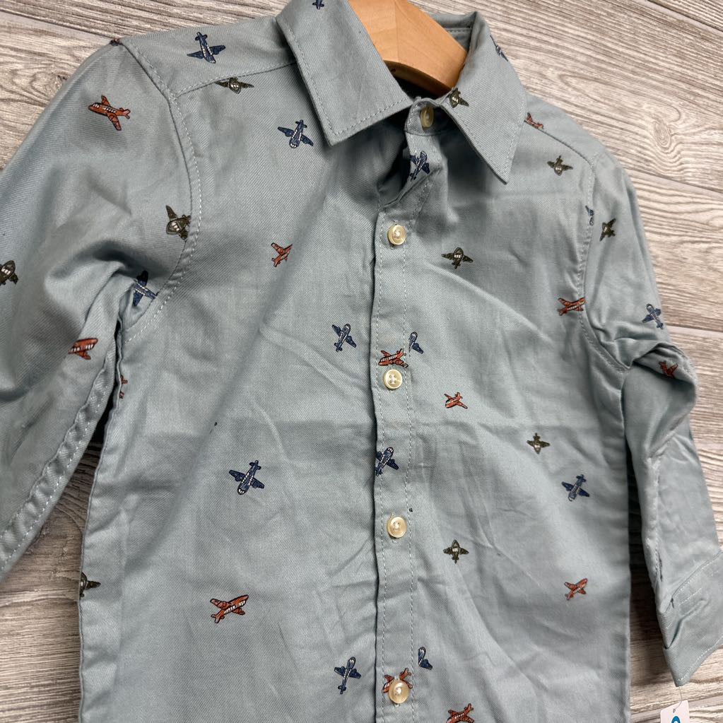 NEW Button Up Shirt Airplanes 2t