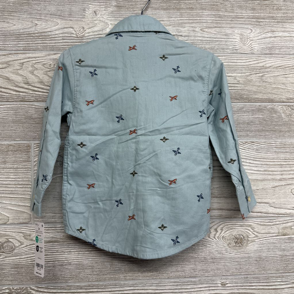 NEW Button Up Shirt Airplanes 2t