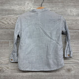 Band Collar Button Up Shirt Stripes 2t
