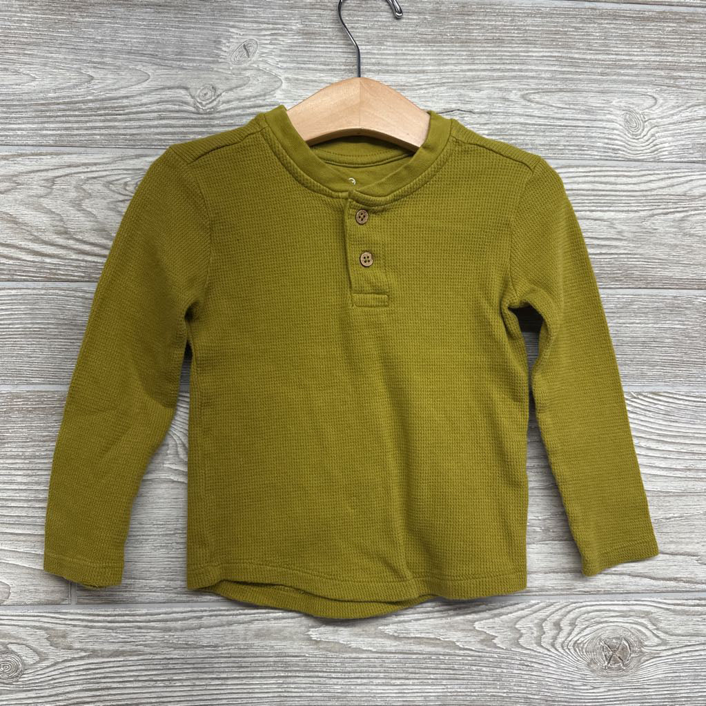 Organic Waffle Knit Henley Shirt 2t