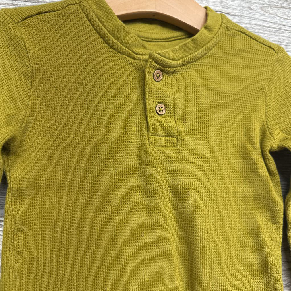 Organic Waffle Knit Henley Shirt 2t