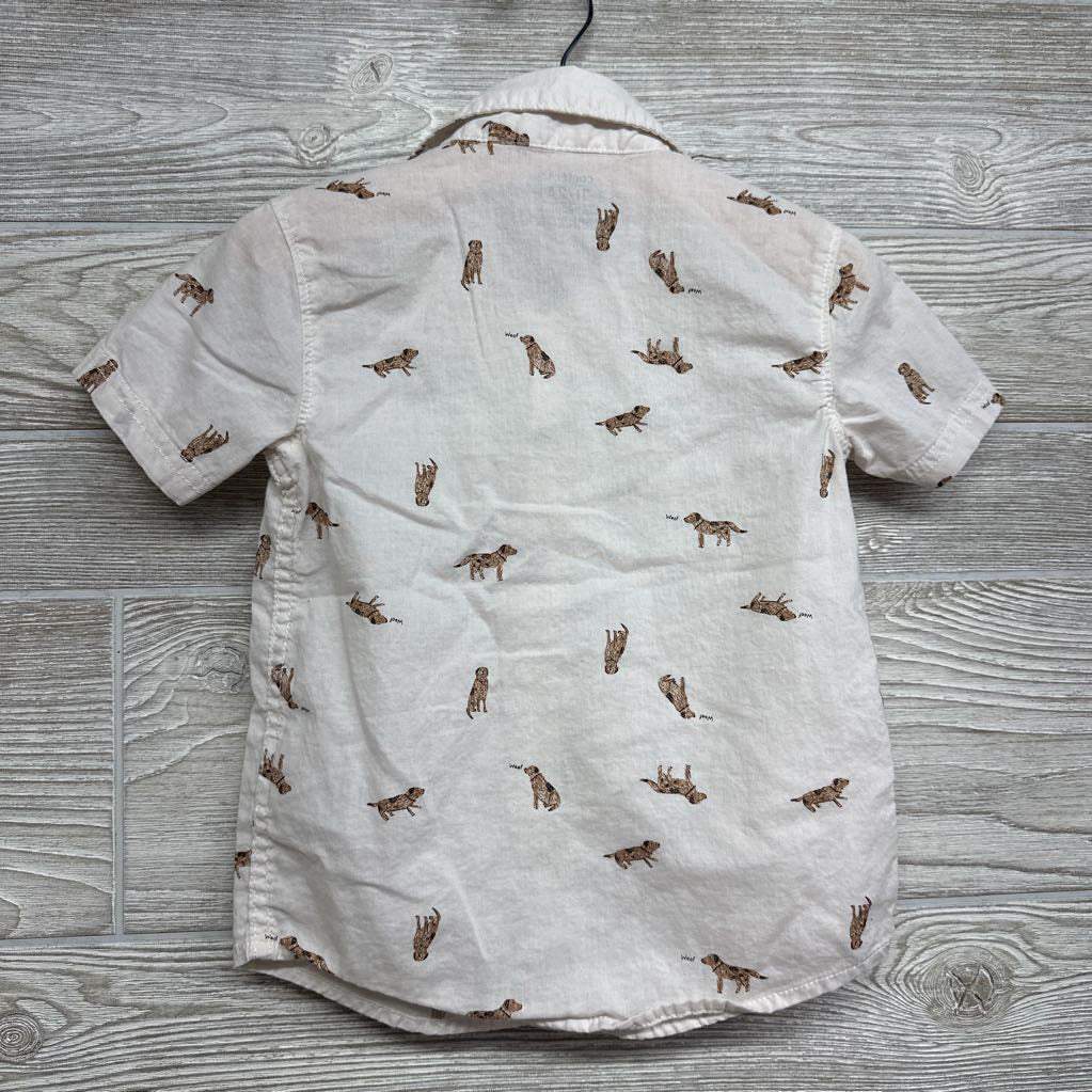 Button Up SS Shirt Dogs 2t