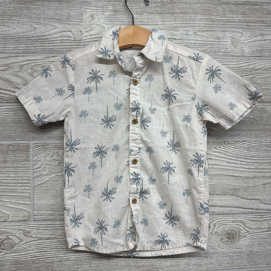 Button Up SS Shirt Palm Trees 2t