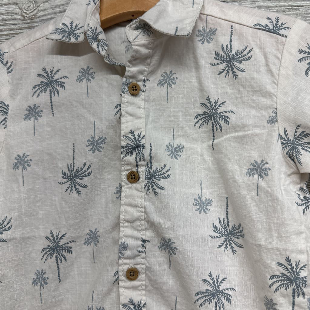 Button Up SS Shirt Palm Trees 2t