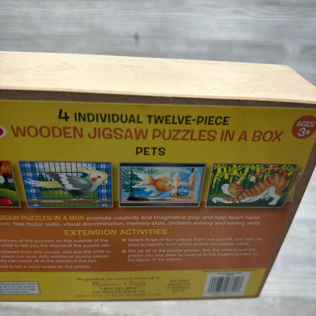Wooden Jigsaw Puzzles in a Box Pets