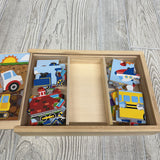 Wooden Jigsaw Puzzles in a Box Vehicles