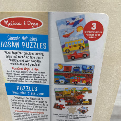 Wooden Jigsaw Puzzles in a Box Vehicles