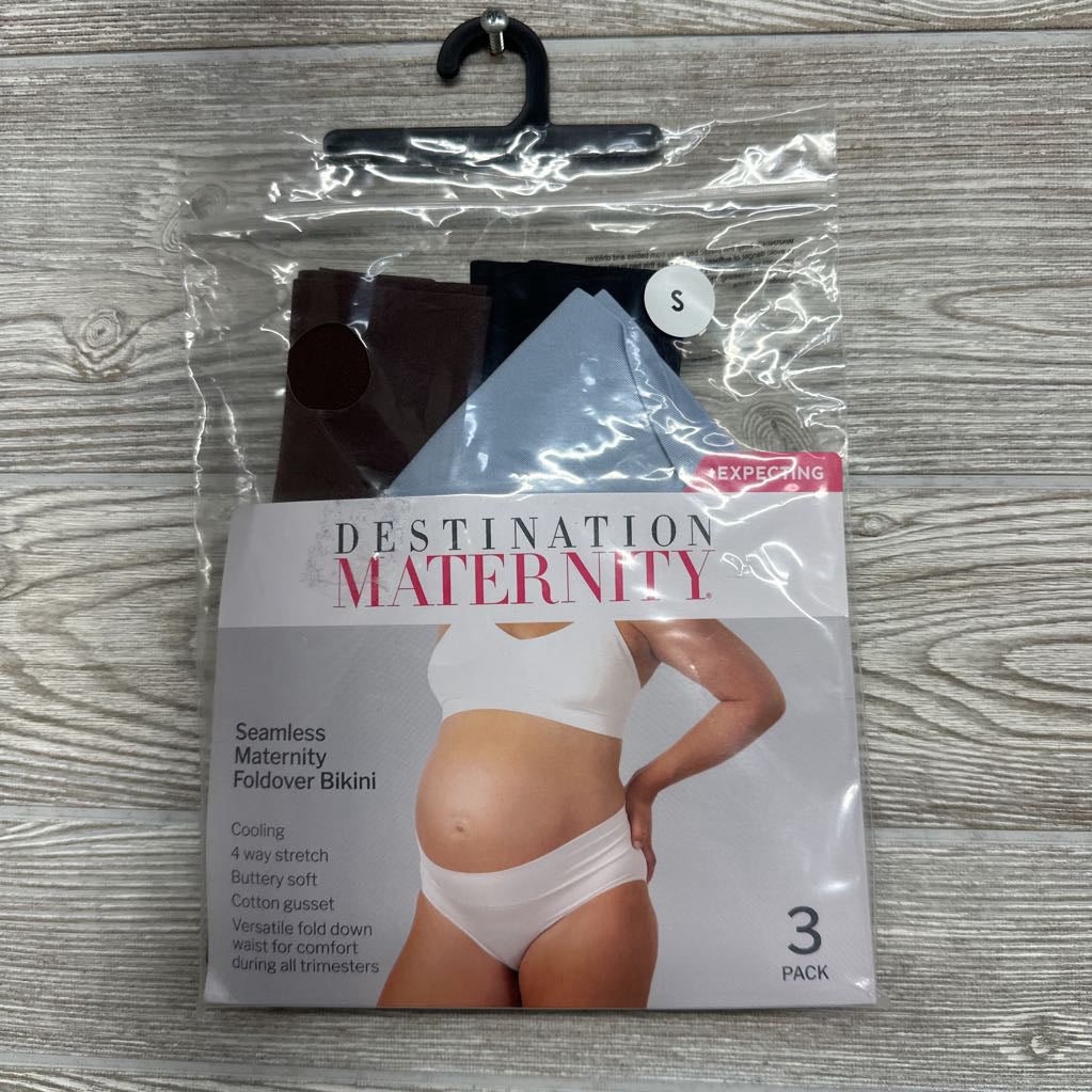 NEW 3 Pk Seamless Maternity Fold Over Bikini Underwear Small
