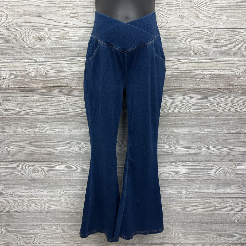 Flex Cross Panel Knit Flare Jeans Large