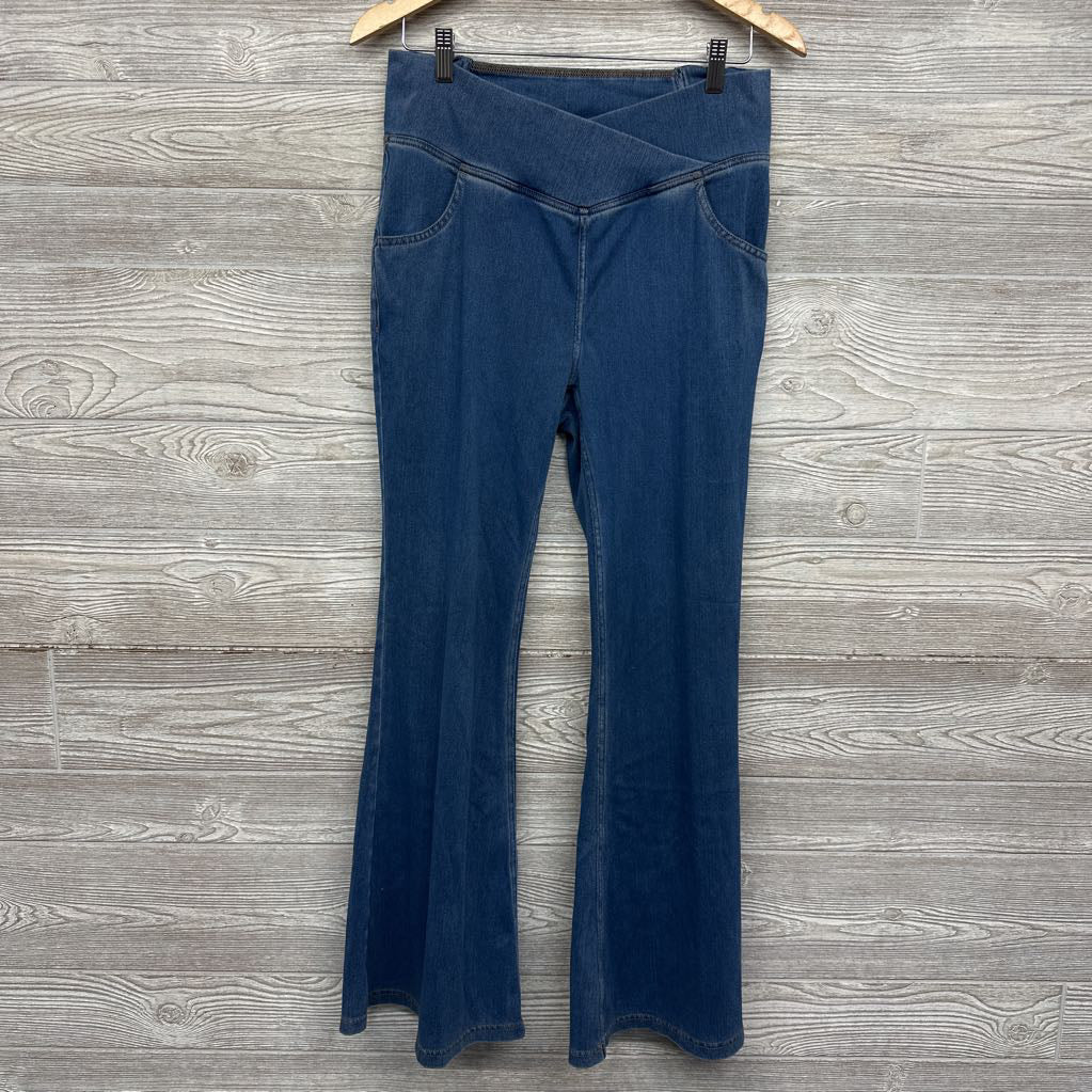 Flex Cross Panel Knit Flare Jeans Large