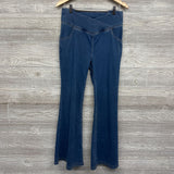 Flex Cross Panel Knit Flare Jeans Large