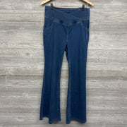 Flex Cross Panel Knit Flare Jeans Large