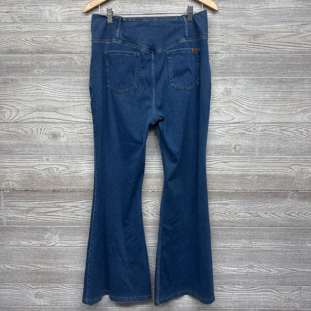 Flex Cross Panel Knit Flare Jeans Large