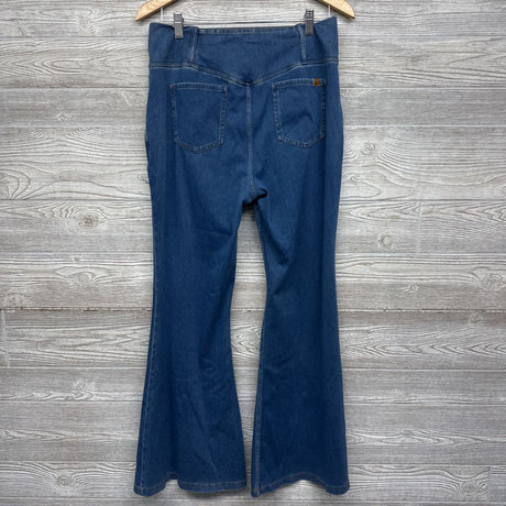 Flex Cross Panel Knit Flare Jeans Large