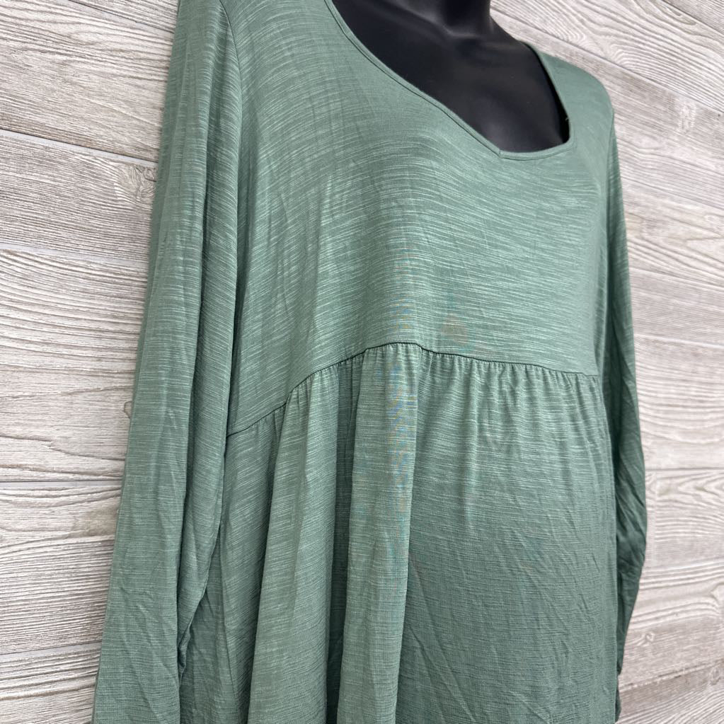 NEW LS V Neck Babydoll Shirt XXL