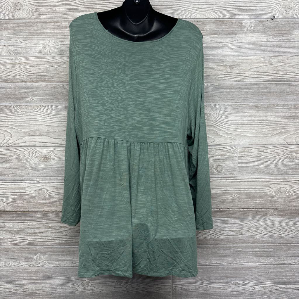 NEW LS V Neck Babydoll Shirt XXL