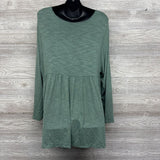 NEW LS V Neck Babydoll Shirt XXL