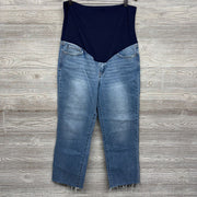 Full Panel Cropped Raw Hem Straight Leg Full Panel Jeans