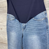 Full Panel Cropped Raw Hem Straight Leg Full Panel Jeans