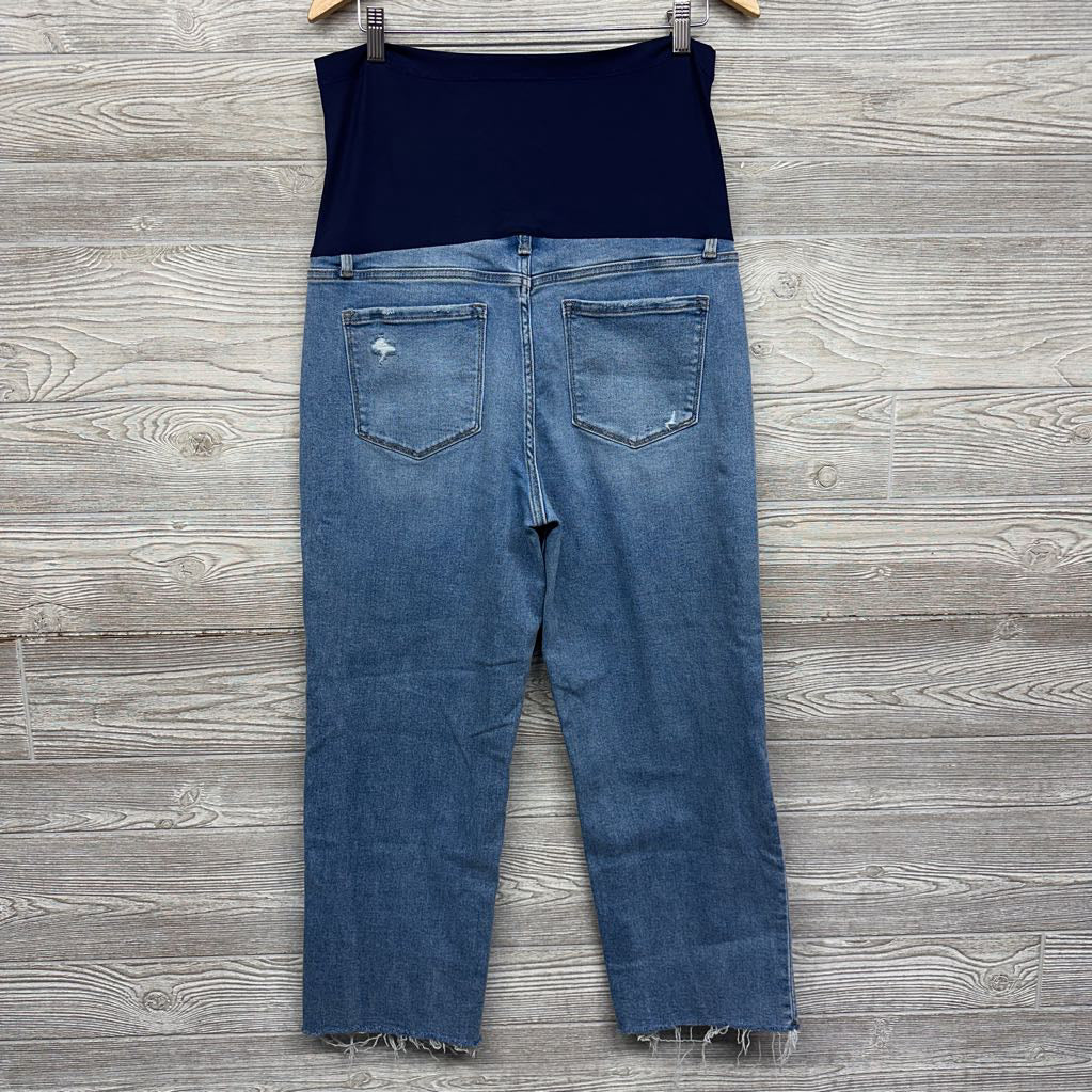 Full Panel Cropped Raw Hem Straight Leg Full Panel Jeans