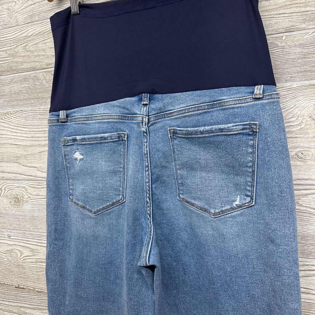 Full Panel Cropped Raw Hem Straight Leg Full Panel Jeans