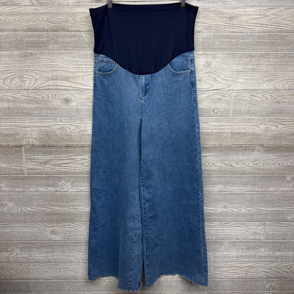 Full Panel Wide Leg Jeans Frayed XL