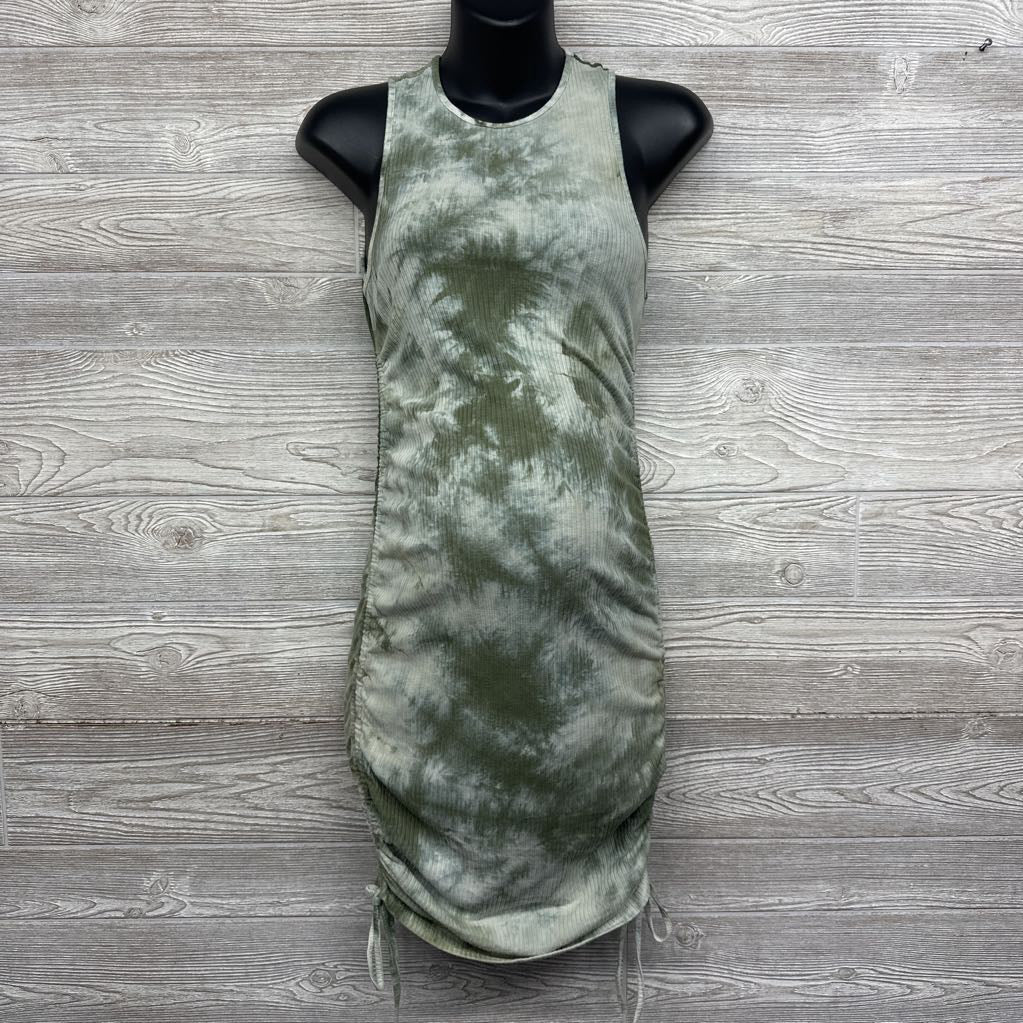 Side Tie Ruched Tank Dress Tie Dye Small