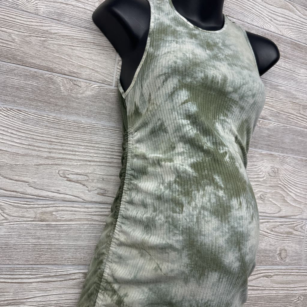Side Tie Ruched Tank Dress Tie Dye Small