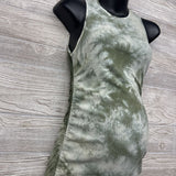 Side Tie Ruched Tank Dress Tie Dye Small