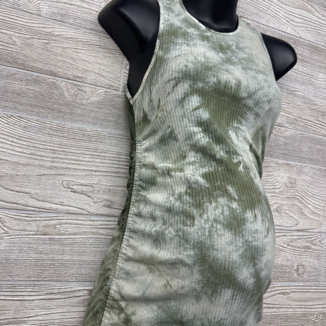 Side Tie Ruched Tank Dress Tie Dye Small