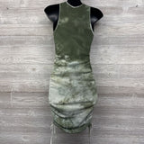 Side Tie Ruched Tank Dress Tie Dye Small
