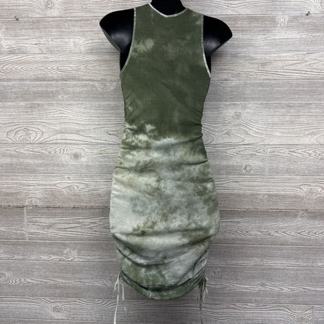 Side Tie Ruched Tank Dress Tie Dye Small