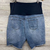 Full Panel Denim Shorts Frayed XL