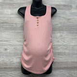 Ribbed Ruched Henley Tank Top XL