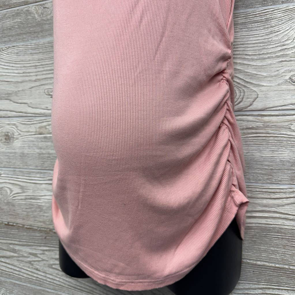 Ribbed Ruched Henley Tank Top XL